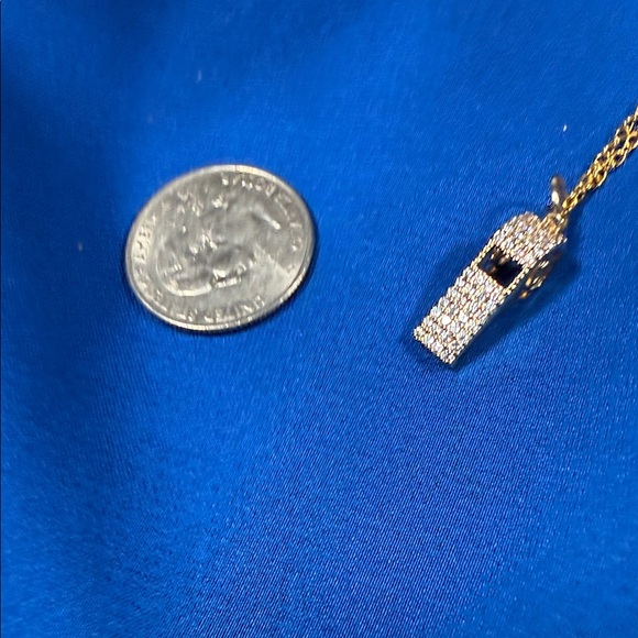 Unique Upcycled Chanel whistle charm on 18” gold 925 chain - Picture 7 of 7